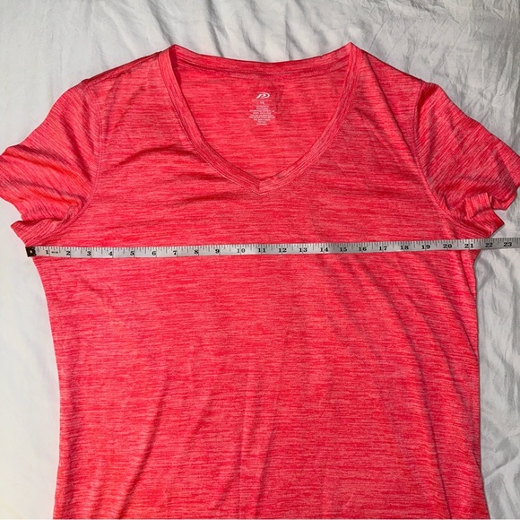 Pro Player | V Neck Short Sleeved Workout Gym Tee Heathered Coral Neon - Picture 8 of 10